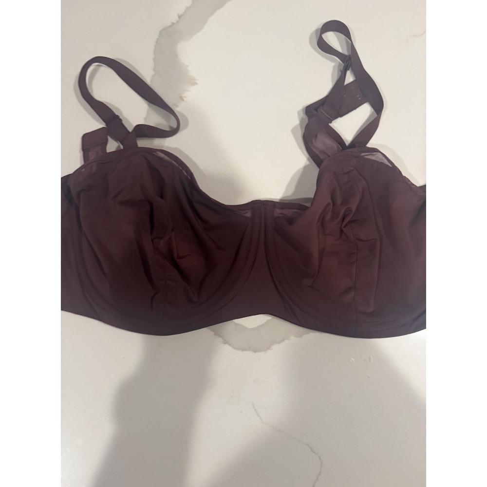 Parade Espresso Brown Mesh Trim Underwire Bra 46DDD Recycled Nylon Support